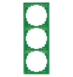 Bild von Rahmen 3-fach für Kabelkanal-Installation / waagerechte und senkrechte Kombination / Thermoplast / grün hochglänzend