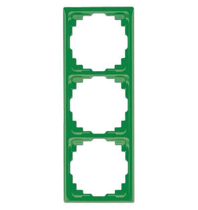Bild von Rahmen 3-fach für Kabelkanal-Installation / waagerechte und senkrechte Kombination / Thermoplast / grün hochglänzend