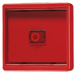 Bild von Abdeckung mit Glasscheibe und roter Wippe mit rotem Lichtaustrittsfenster für alle wassergeschützten AP-Schalter und -Taster / rot