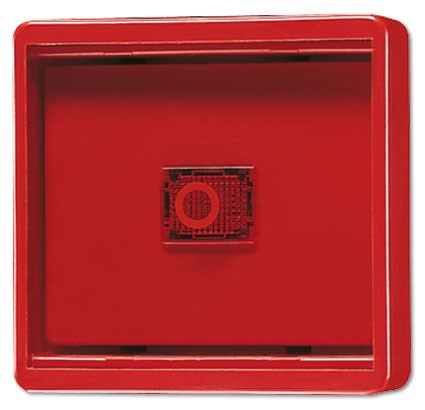 Bild von Abdeckung mit Glasscheibe und roter Wippe mit rotem Lichtaustrittsfenster für alle wassergeschützten AP-Schalter und -Taster / rot