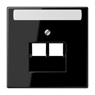 Bild von Abdeckung mit Schriftfeld / für IAE/UAE-Anschlussdosen und Datendosen (2 x 8-polig) / Thermoplast schwarz
