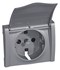 Bild von Abdeckung Schuko-Steckdose erhöhter Berührungsschutz Klappdeckel Galea / Soft Aluminium, Bild 1