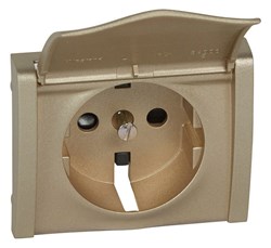 Bild von Abdeckung Schuko-Steckdose erhöhter Berührungsschutz Klappdeckel Galea / Titanium