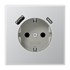 Bild von Jung SCHUKO®-Steckdose mit USB-Ladegerät / Safety+ / Aluminium matt, Bild 1
