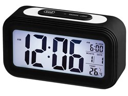 Bild von Digitalwecker schwarz / mit Thermometer / LCD-Display mit Zeit, Temperatur und Kalenderanzeige