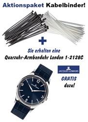 Bild von Aktionspaket Kabelbinder-Set + mit einer JACQUES LEMANS Quarz-Armbanduhr GRATIS dazu!
