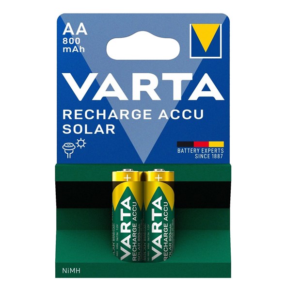 Bild von Varta Recharge Akku Solar NI-MH Akku Mignon / 800mAh / 1,2V / V56736 - 2er Blister