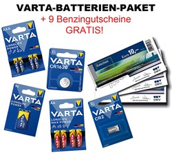Bild von Aktionspaket: Varta Batterien + 9 x Benzingutscheine GRATIS
