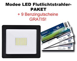 Bild von Aktionspaket: Modee LED Flutlichtstrahler + 9 x Benzingutscheine GRATIS