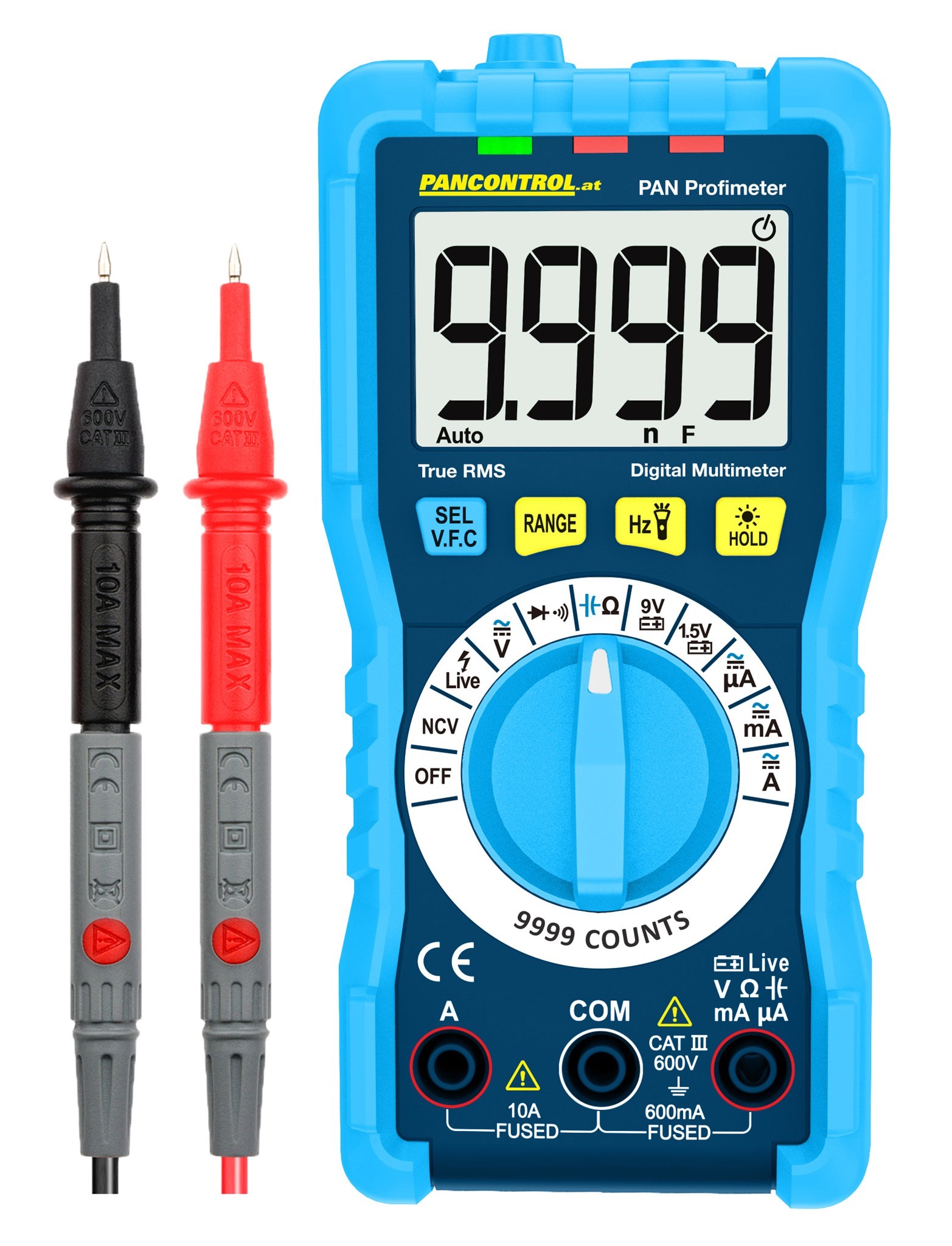 Bild von Digital-Multimeter PAN Profimeter 600V CAT III mit autom. Bereichswahl und Temperaturmessung