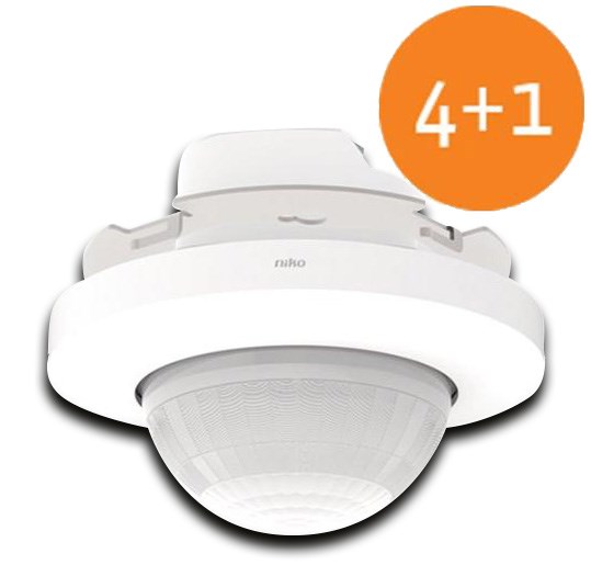 Bild von 4+1 Paket UP-Bewegungsmelder M42LR PIR / IP20 / 230V / 1 Kanal / 32-37 m / 360° / für Unterputzdose / weiß