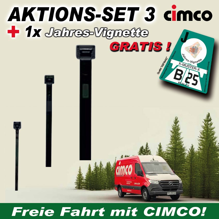 Bild von Cimco AKTIONS-SET 3 - Kabelbindersortiment inkl. Jahresvignette 2025 GRATIS