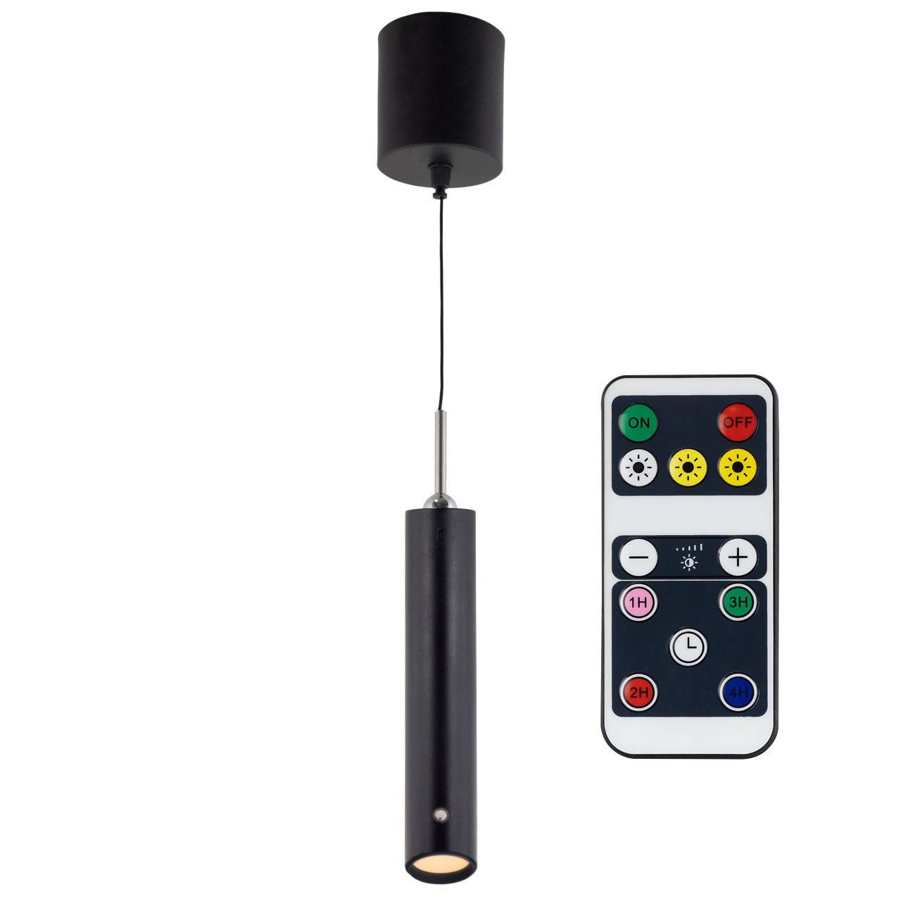 Bild von LED-Akku-Decken-Pendelleuchte matt-schwarz / 130lm / ausziehbar 37-163cm / IP20