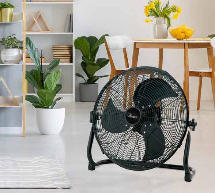 Bild von Bodenventilator chrom schwarz / 3 Stufen / 100 W / Ø 45 cm