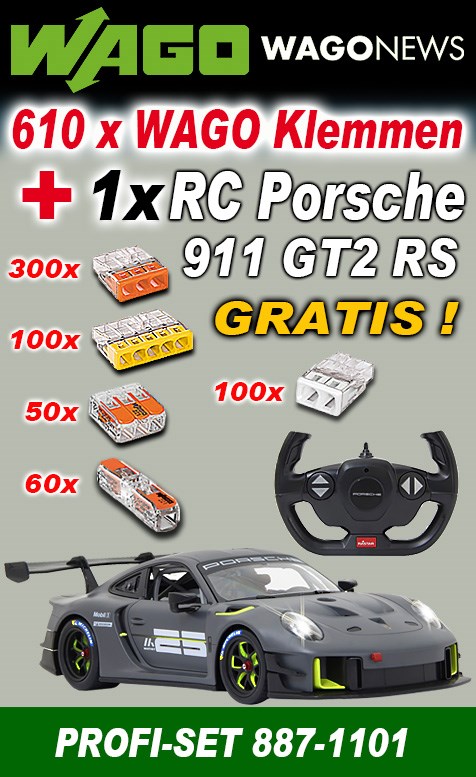 Bild von WAGO Aktionspaket mit 610 Klemmen + RC Porsche 911 GT2 RS Gratis