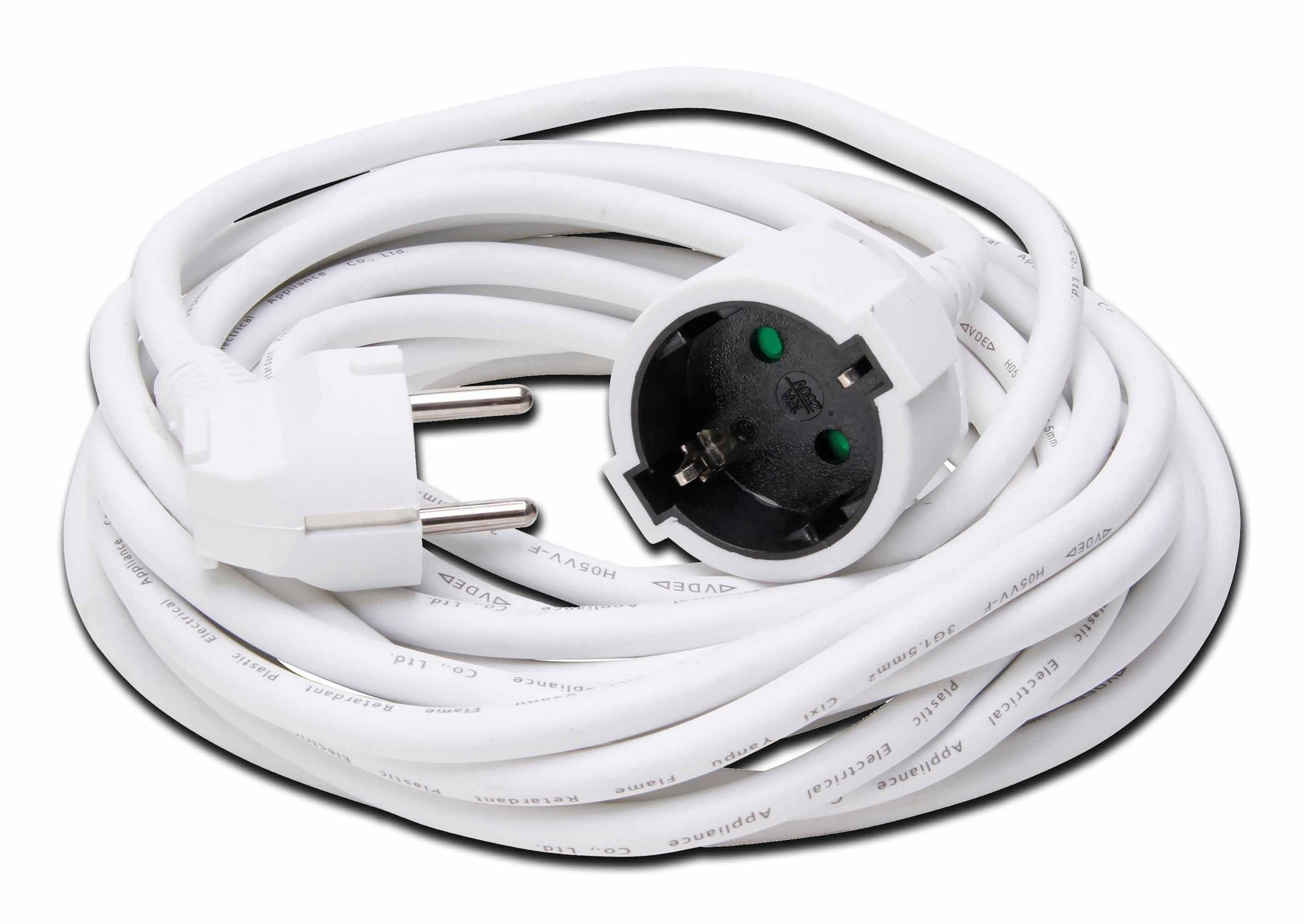 Bild von Verlängerung 3x1,5 / 10m / weiß / mit Schukostecker + Schukokupplung