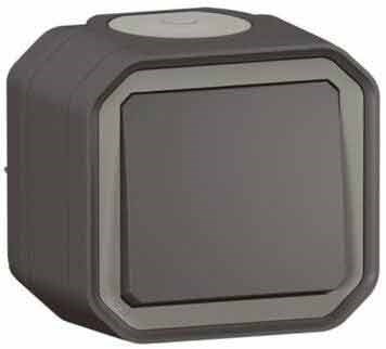 Bild von Legrand Plexo New FR-AP Wechselschalter 10AX, Steckklemmen (SL) / IP55 / IK08 / anthrazit