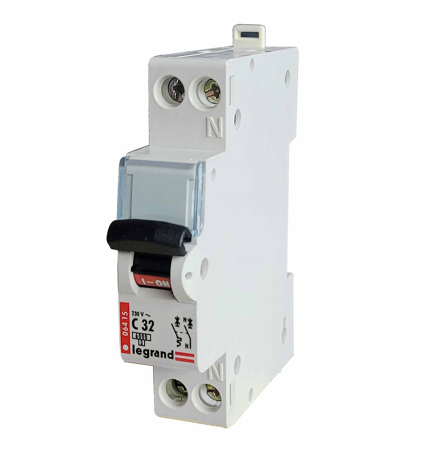 Bild von Legrand LS Schalter 1pol+N / C32A/6KA / 1-modulig