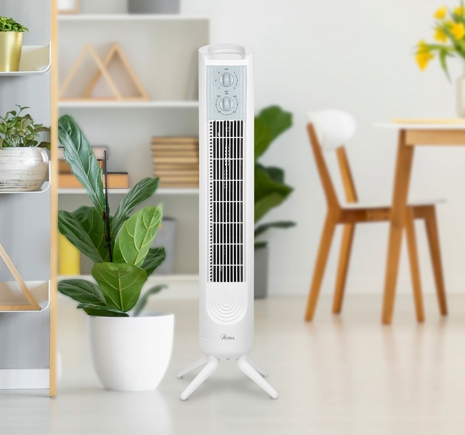 Bild von Ardes Turmventilator ELEVATE 81cm / 45W / 120-Minuten-Timer / 3 Geschwindigkeiten / weiß
