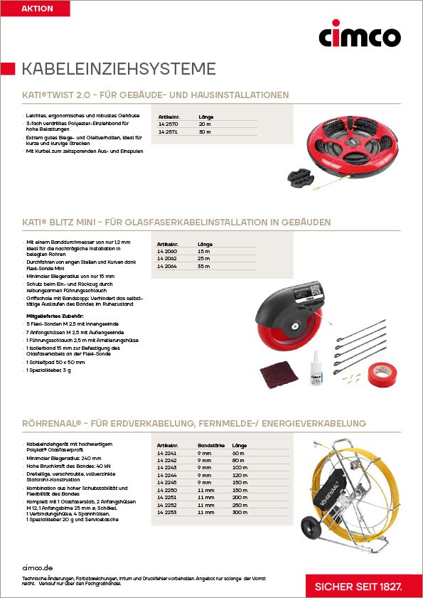 Bild von Cimco Aktion Kabeleinziehsysteme 2025 OP