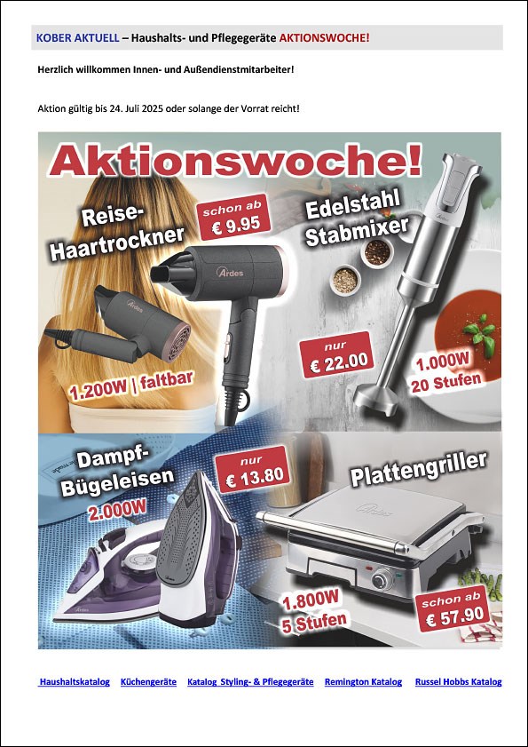 Bild von Kober Aktuell 2025-062 Haushalts- und Pflegegeräte AKTIONSWOCHE!