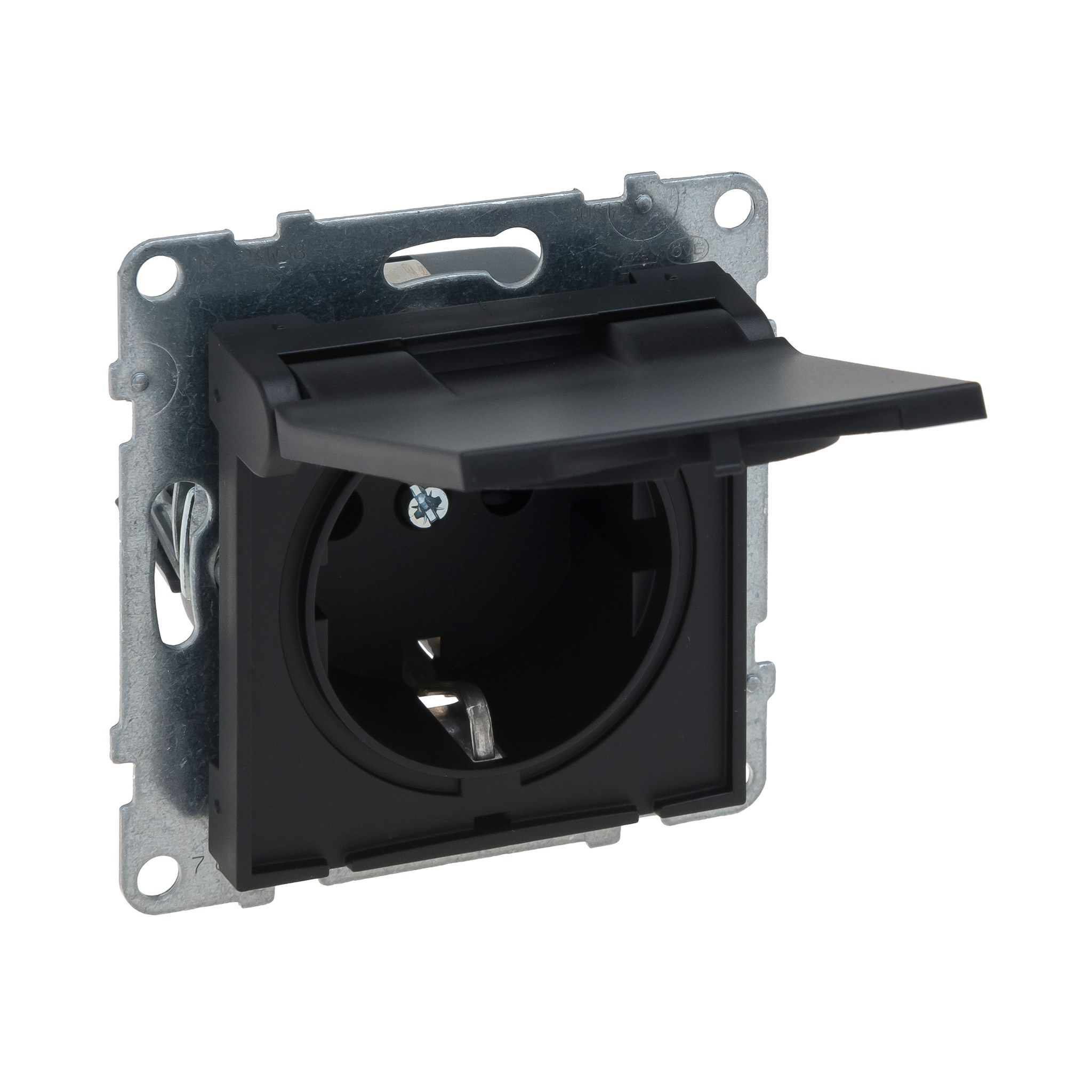 Bild von Legrand SEANO Schuko-Steckdose mit Klappdeckel / SL / 16A/250V / schwarz