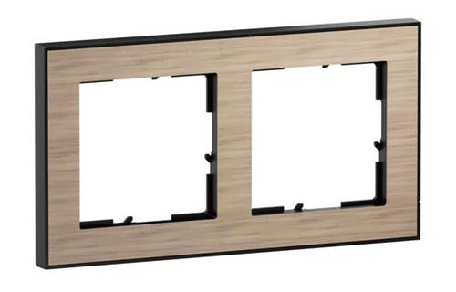 Bild von Legrand SEANO+ 2-fach Rahmen / 86 x 157 mm / horizontal-vertikal / Thermoplast / Eiche-Natur