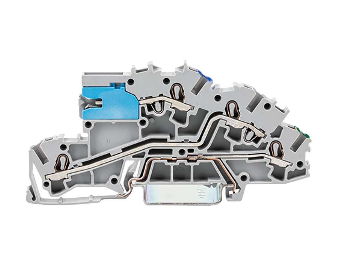 Bild von Installationsetagenklemme mit Betätigungsöffnung 2,5 mm² / mit N-Trennschlitten / grau