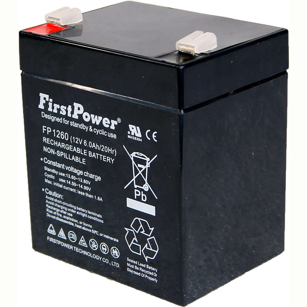Bild von Blei-Akku First Power FP1260 / 12V / 6Ah / Faston 4,8mm  