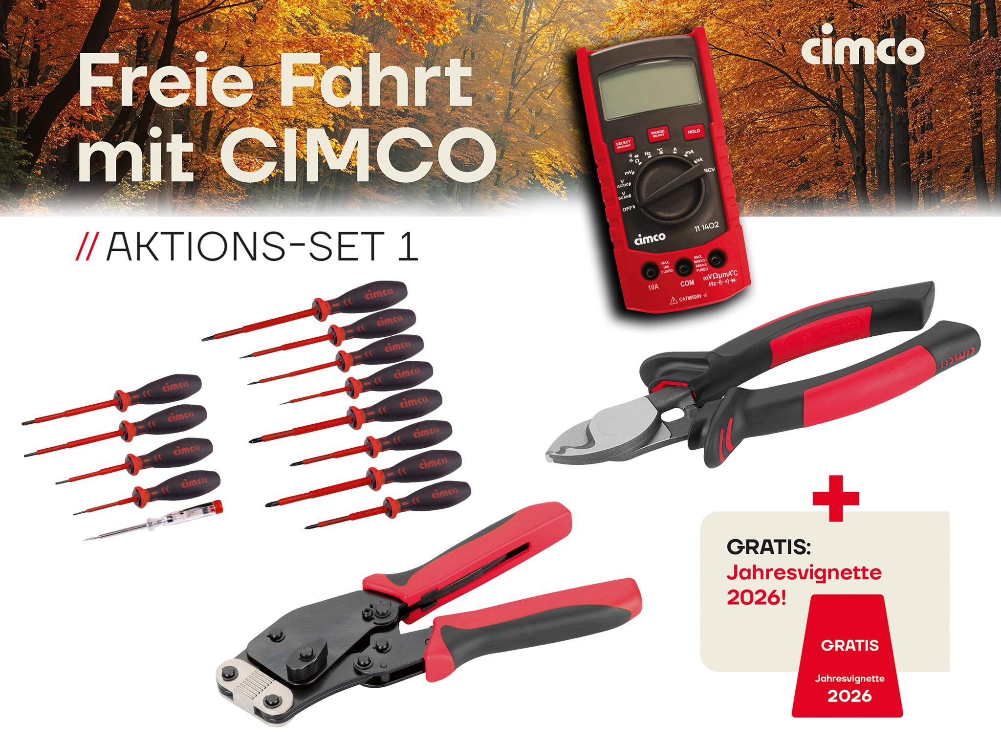 Bild von Cimco AKTIONS-SET 1 - Werkzeugsortiment inkl. Jahresvignette 2026 GRATIS
