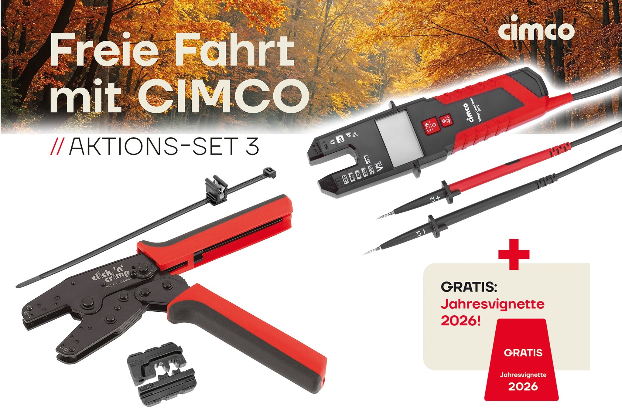 Bild von Cimco AKTIONS-SET 3 - Werkzeugsortiment inkl. Jahresvignette 2026 GRATIS