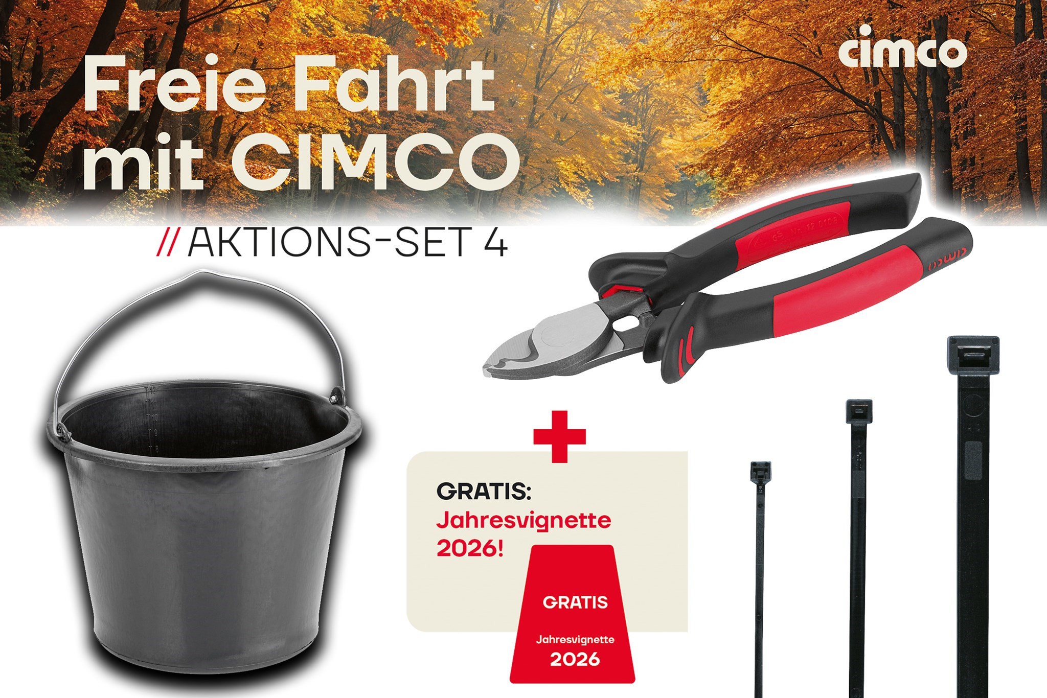 Bild von Cimco AKTIONS-SET 4 - Werkzeugsortiment inkl. Jahresvignette 2026 GRATIS