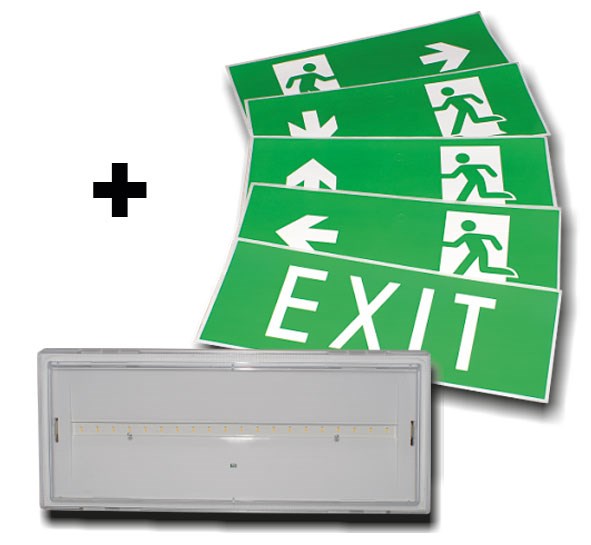 Bild von LED-Notleuchte Sirio Bereitschaft / 120lm / 11W / IP42 / 3h / inkl. Piktogramm-Set 5-teilig