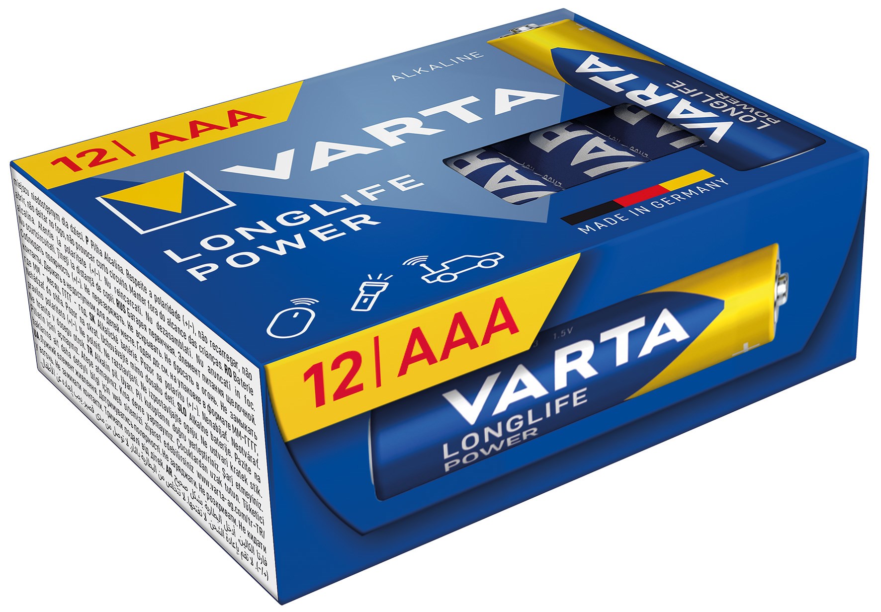 Bild von Varta Micro 12er Cube Pack 12 Longlife Power Alkaline LR3 4903 / AAA / 1,5V / 12er Cube Pack