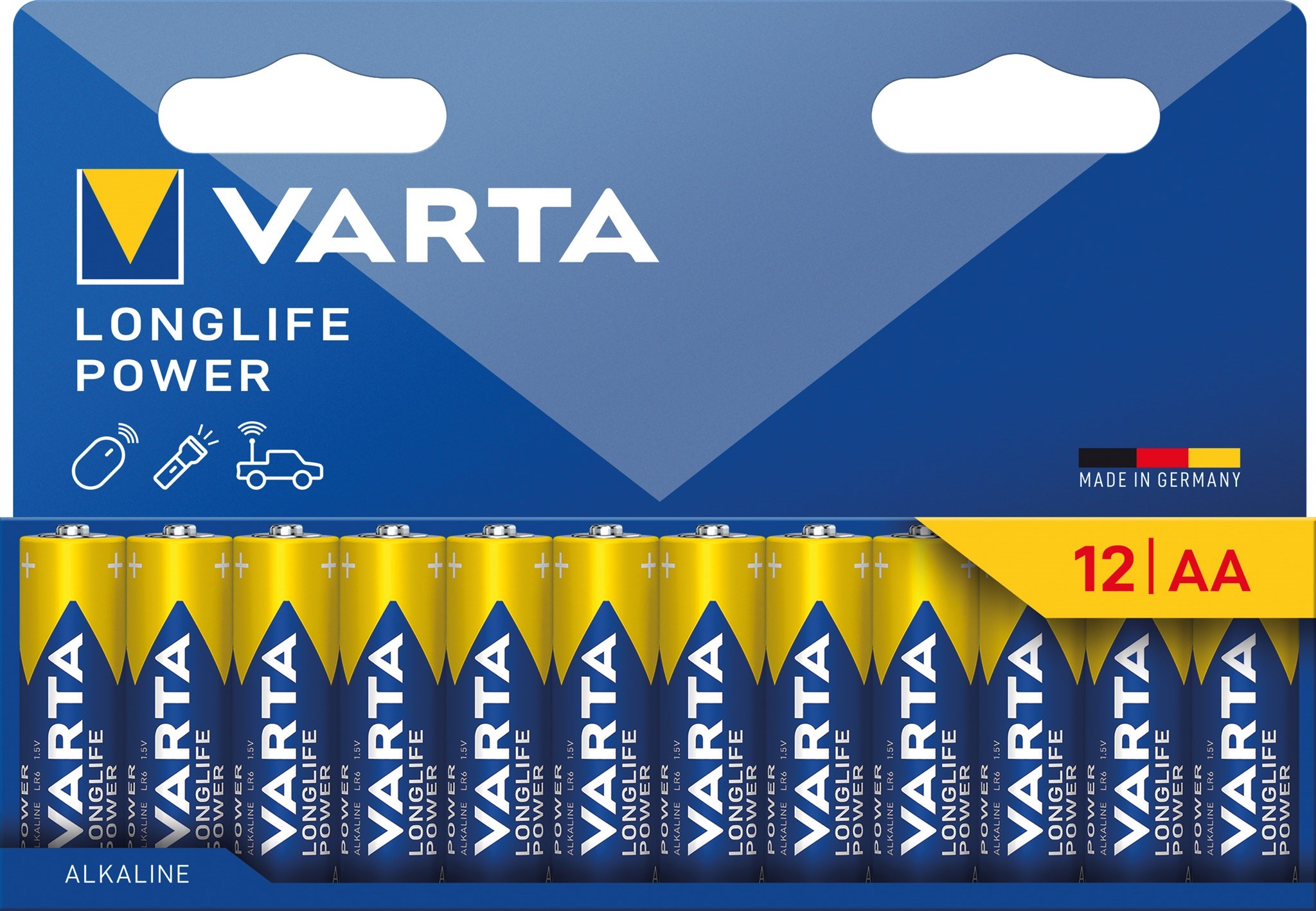 Bild von Varta Longlife Power Alkaline AA Mignon 1,5V / 12er Blister / V4906