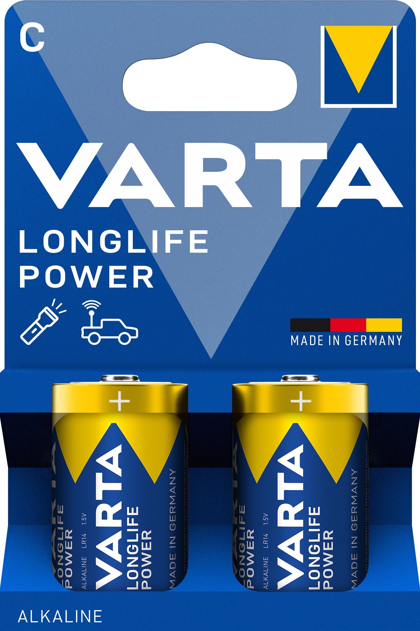Bild von Varta Longlife Power Baby Alkaline 1,5V - 2er Blister / V4914