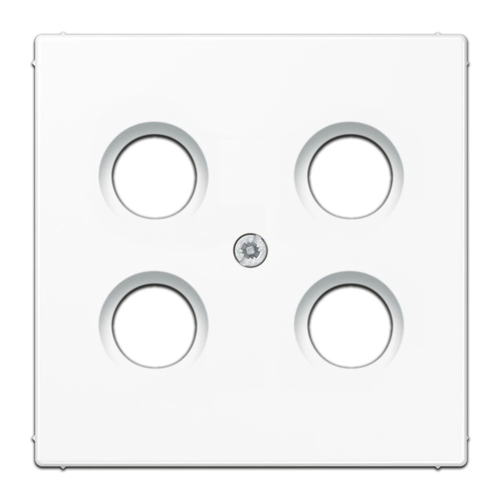 Bild von Jung Abdeckung 4-Loch SAT-TV-Steckdose (Hirschmann) 1fach / Thermoplast / Serie LS / alpinweiß