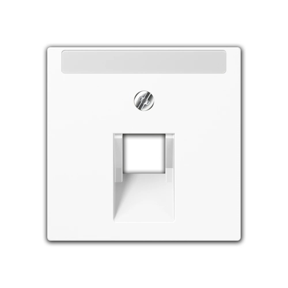 Bild von Jung Abdeckung für IAE/UAE-Anschlussdosen, 1 x 8-polig, mit Schriftfeld, Thermoplast, Serie AS/A, alpinweiß