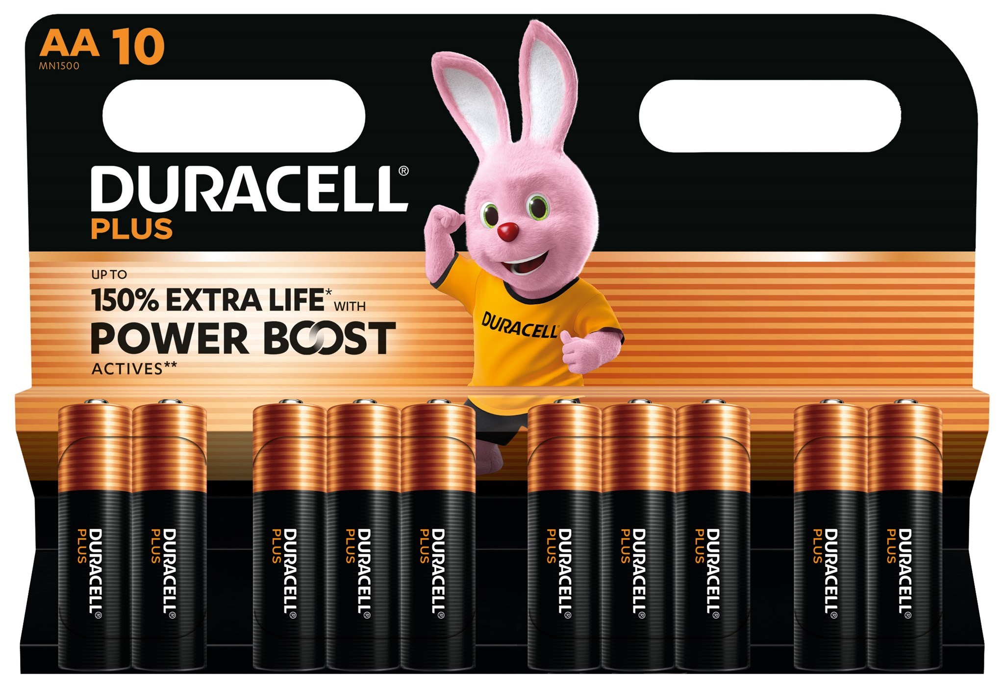 Bild von Duracell Alkaline Plus Power Boost MN1500 / Mignon AA / LR6 / 10er Blister