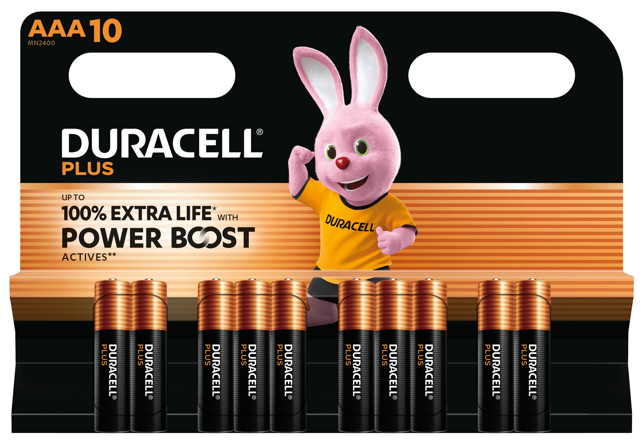 Bild von Duracell Alkaline Plus Power Boost MN2400 / Micro / LR03 / AAA / 1,5V - 10er Blister