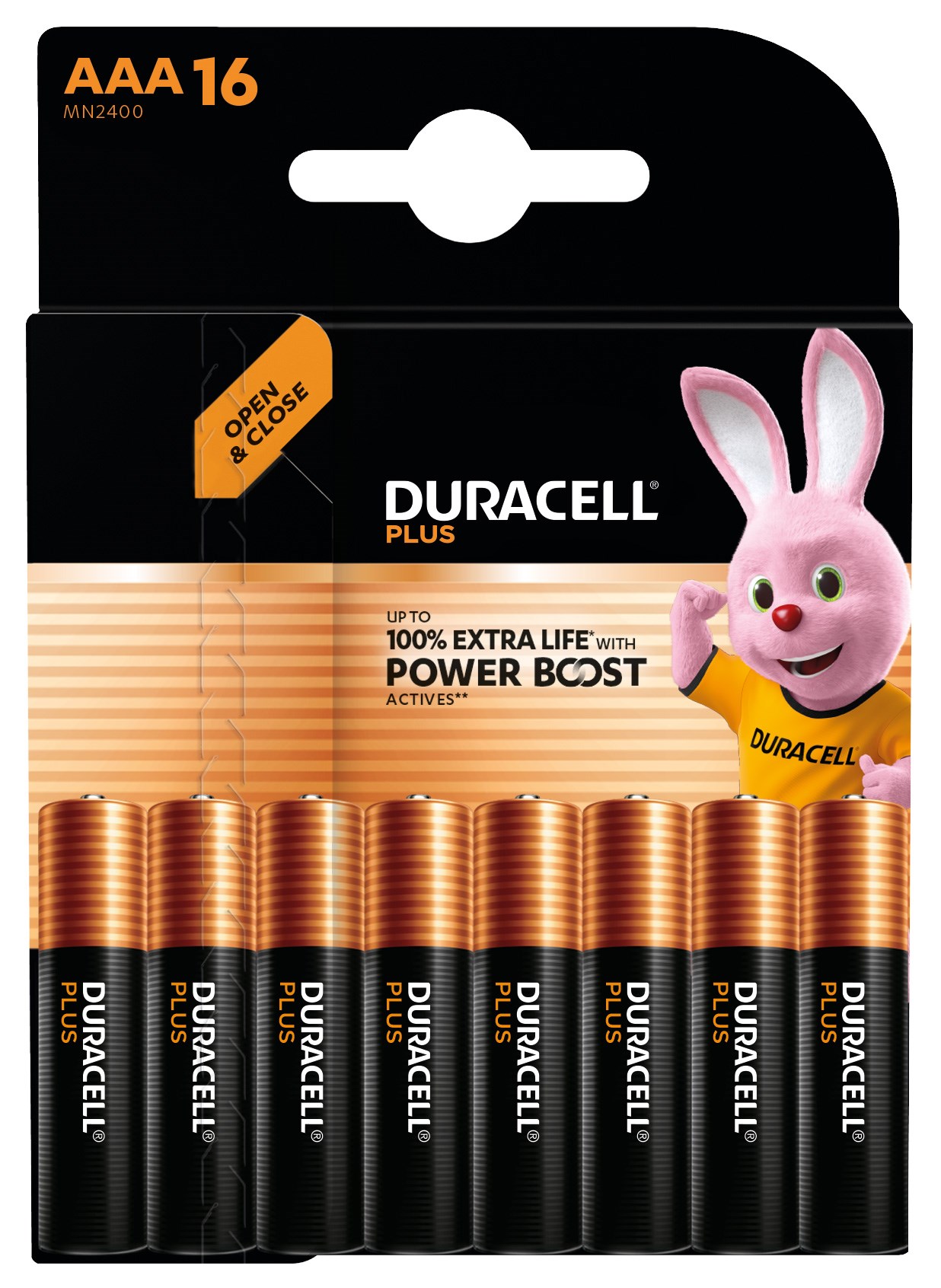 Bild von Duracell Alkaline Plus Power Boost MN2400 / Micro AAA / LR03 / 16er Blisterer Blister
