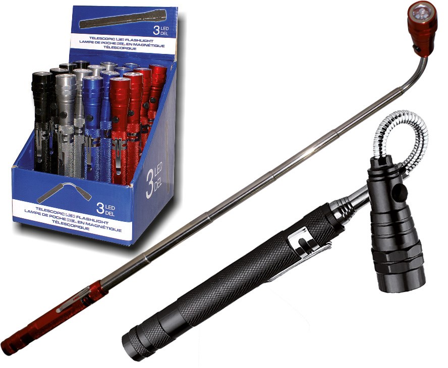 Bild von LED Teleskop Taschenlampe 360° biegsam mit Magneten / inkl. 4 x LR44