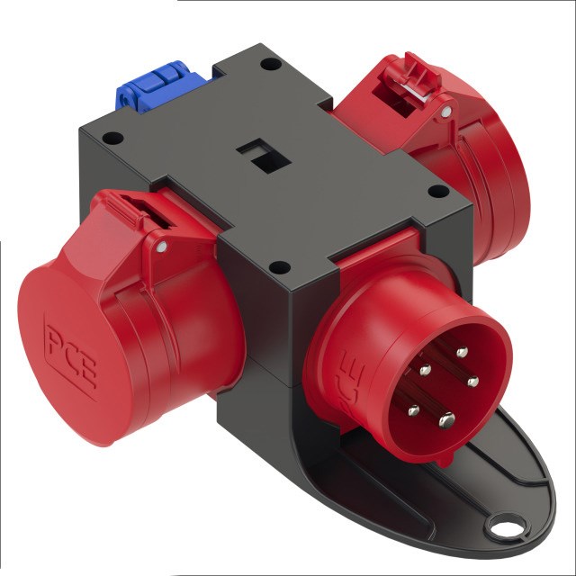 Bild von PCE-Kompaktverteiler IP44 Ausgang: 2 CEE-Dosen 16A 5p 400V / 1 Schutzkontaktstd. 16A 250V