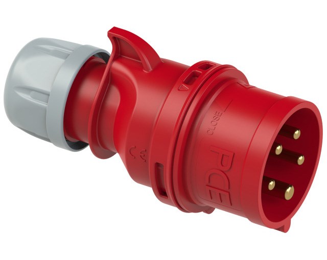 Bild von PCE CEE-TWIST Stecker SHARK mit Schraubklemmen IP44 / 32A / 5-polig / 6h / 400V mit Schraubklemmen