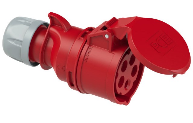 Bild von PCE CEE-TWIST Kupplungssteckdose SHARK IP44 / 16A / 5-polig / 6h / 400V mit Schraubklemmen