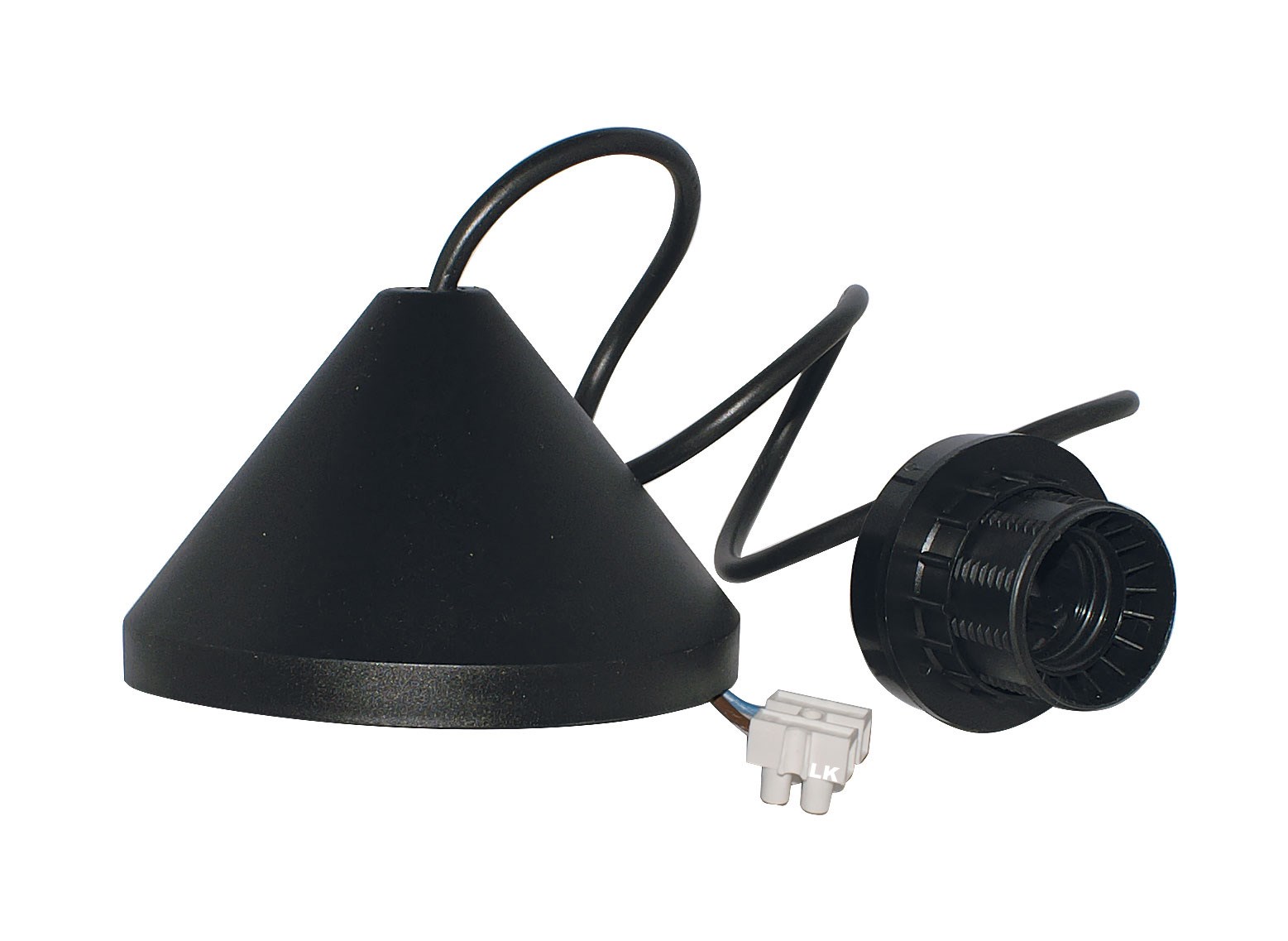 Bild von Schnurpendel mit E27 Fassung schwarz / für max. 1x60W / 80cm