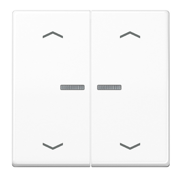 Bild von Wippe für KNX Taster, F10, mit Pfeilsymbolen, mit Lichtleiter, Duroplast, Serie AS, alpinweiß