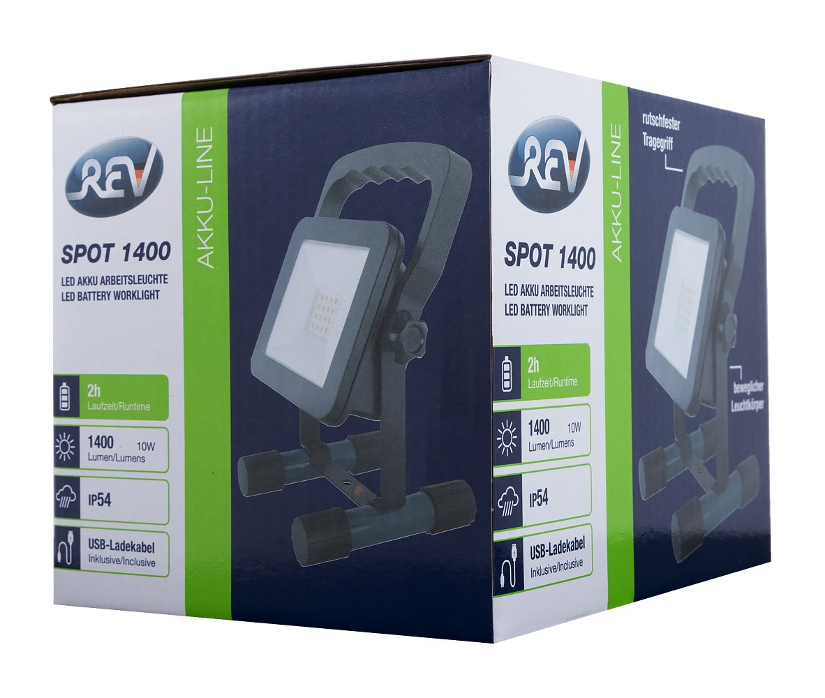 Bild von LED Arbeitsleuchte Akku SPOT IP54 / 1.400lm / 10W / 6.500K / Tageslicht / inkl. USB-Ladekabel / petrol-schwarz, Bild 4