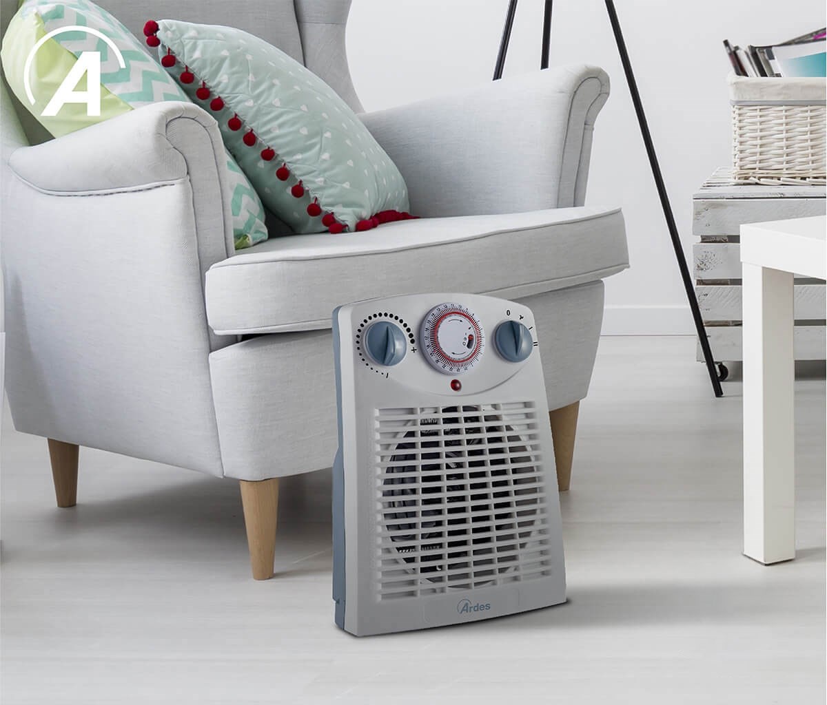 Bild von Heizlüfter Tepo Time 1.000 / 2.000W / 2 Stufen + 24h Timer / Thermostat, Kontrollampe und Überhitzungsschutz