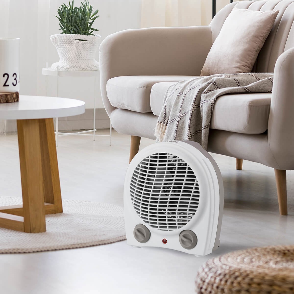 Bild von Heizlüfter Tepo Mini 1.000W / 2.000W / 2 Stufen / Sommerlüftung / Thermostat / Überhitzungsschutz / für Räume bis zu 60m³